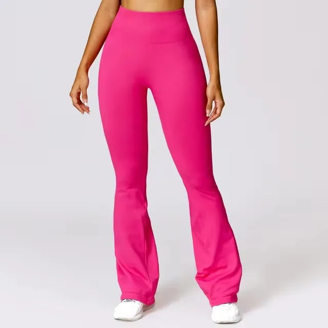 Women's Seamless Flare Leggings – High-Waist, Wide-Leg Yoga Pants for Workout, Dance & Fitness