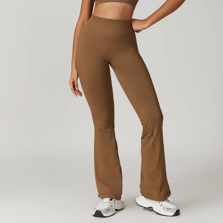 Women's Seamless Flare Leggings – High-Waist, Wide-Leg Yoga Pants for Workout, Dance & Fitness