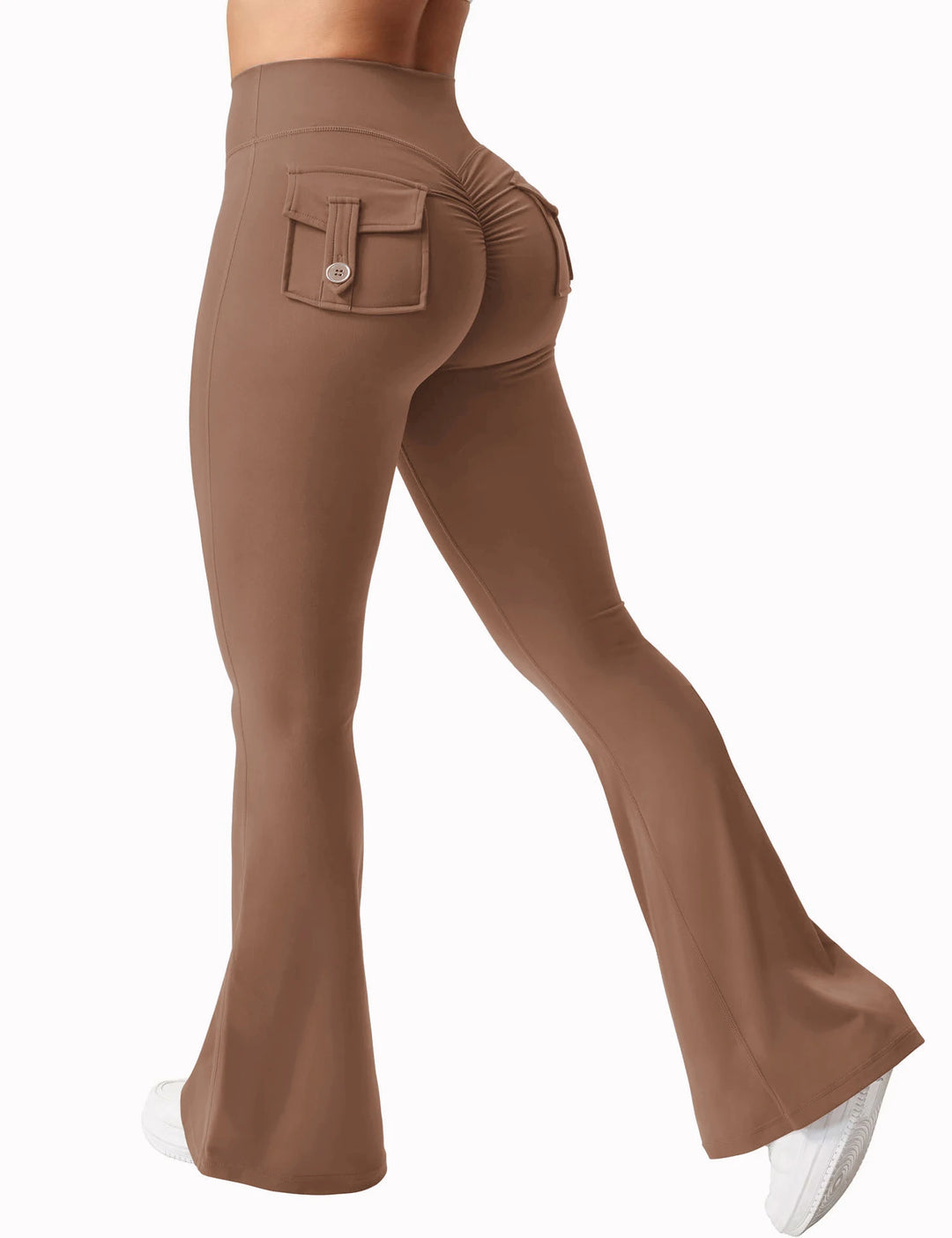 Women's Wide-Leg Yoga Leggings – High-Stretch, Bootcut Compression Pants with Pockets for Fitness & Workwear