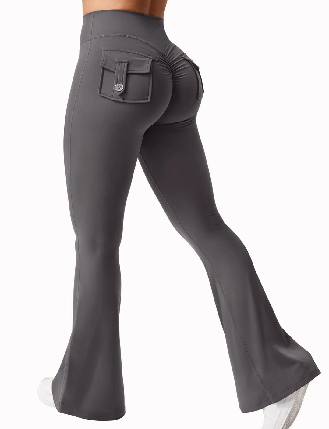 Women's Wide-Leg Yoga Leggings – High-Stretch, Bootcut Compression Pants with Pockets for Fitness & Workwear