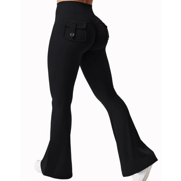 Women's Wide-Leg Yoga Leggings – High-Stretch, Bootcut Compression Pants with Pockets for Fitness & Workwear